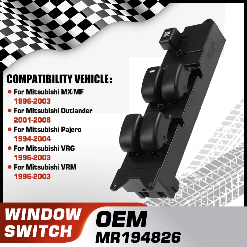 

For Mitsubishi MX MF Mitsubishi Outlander Mitsubishi Pajero Mitsubishi VRG Mitsubishi VRM Power Window Regulator Control Switch