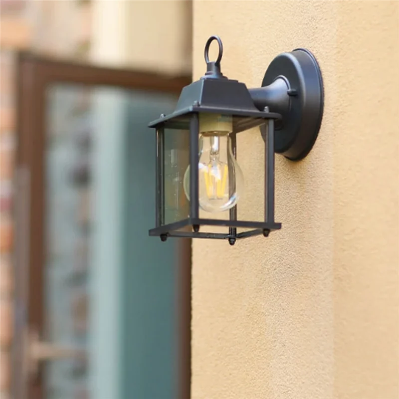PORK-Outdoor Балконный светильник Водонепроницаемый настенный светильник Вилла Сад Крыльцо Стена E27 Светильники