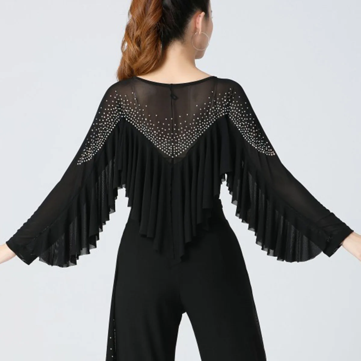 Dance Wear Women Tops Shirt for Latin Dance Competition Dress Suit Samba Practice Clothing Stage Costume Latino Fringe Top D0994