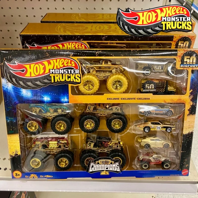 

Hot Wheels Monster Bigfoot 50th Anniversary Rich Gold Commmemorative Toy Car Model Fast & Furious Collectible Gift for Adults