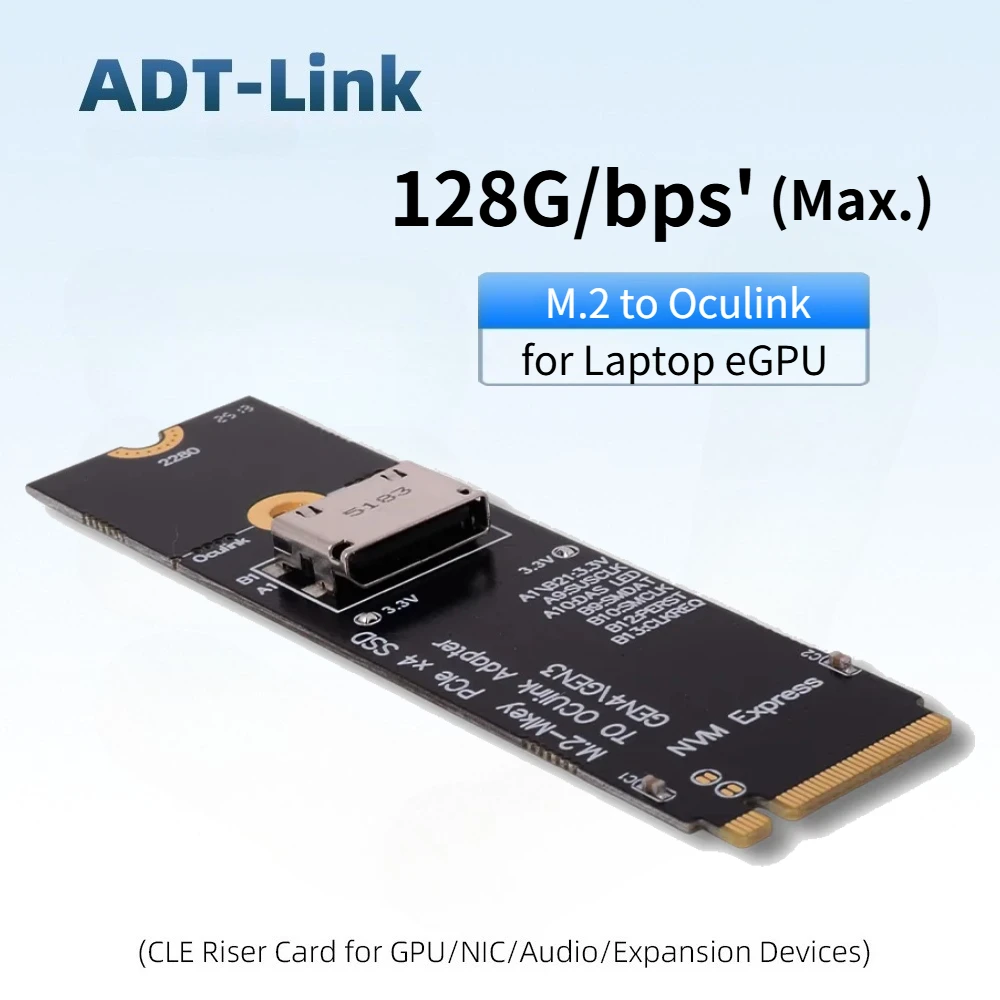 Brand New PCIe 5.0 X4 to OCuLink Expansion Card for Laptop External Graphics Card M.2 NVMe To SFF-8612 Oculink EGPU Adapter Card