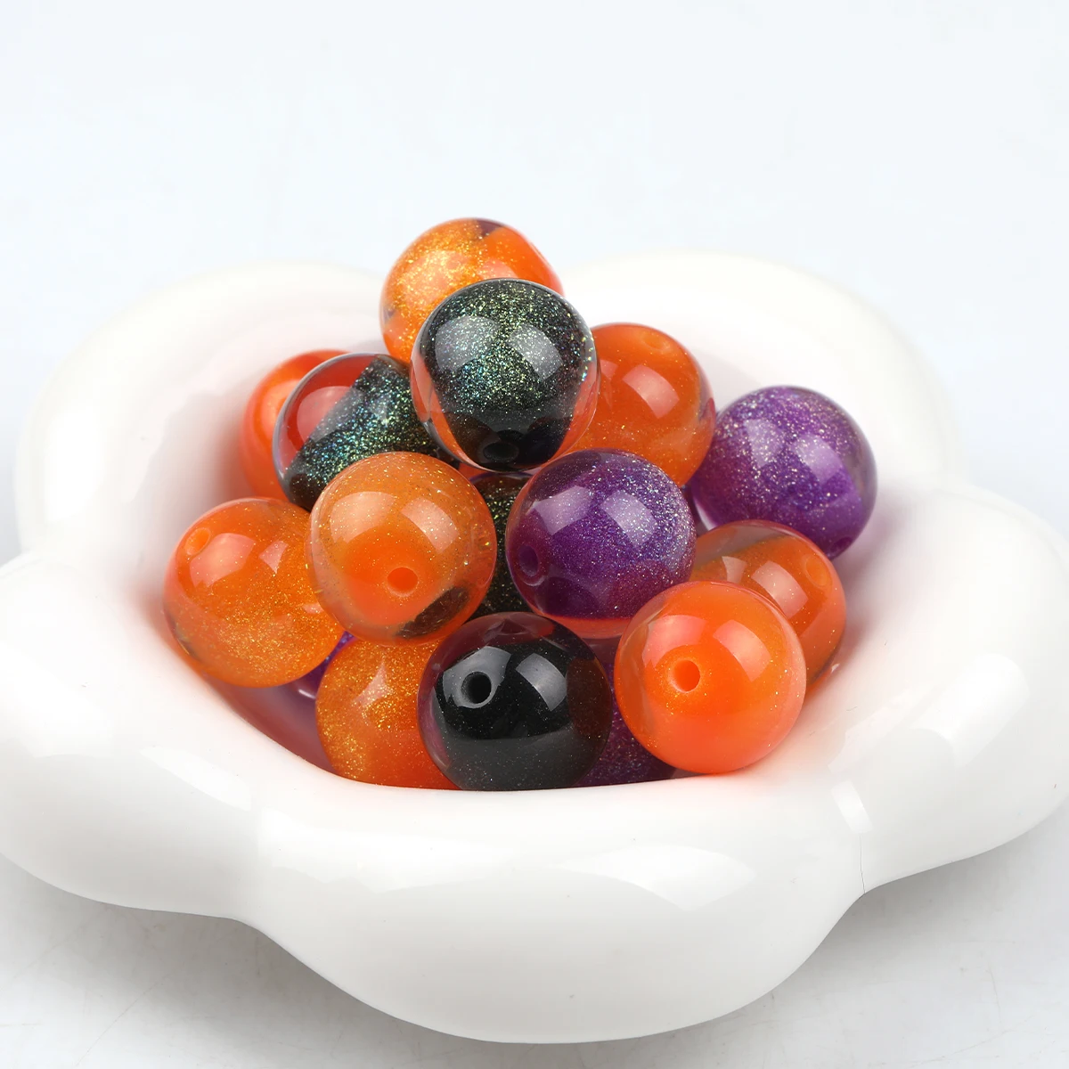 20pcs Mixed Halloween Themed 16mm Round Acrylic BeadsDIY Pen Decoration Jewelry Making for Bracelet Beads Necklaces