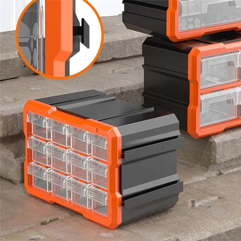 A01F-Hardware Tool Partition Storage Box Nuts Bolts Screws Parts Container Electronic Products Storage Drawer Cabinet