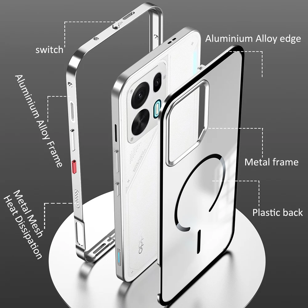 

Alloy Metal Lens Protection Case For OPPO K15 Pro k15Pro+ Wireless Charging Acrylic Hard Shockproof Cover For OPPO K15 Pro Plus