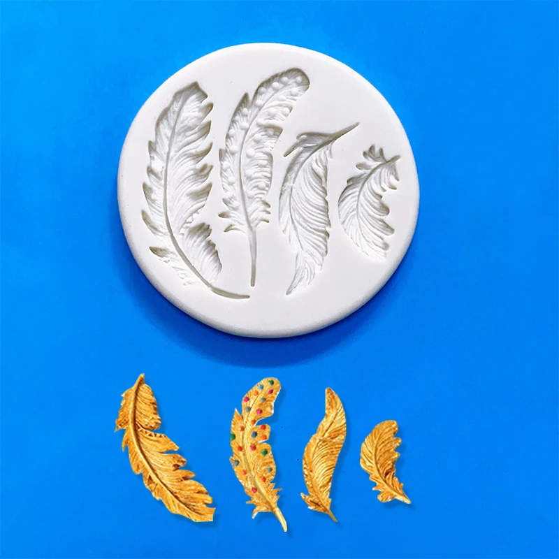 Feather bird hair angel wings silicone mold cake edge decoration decoration Creative DIY chocolate candy mold