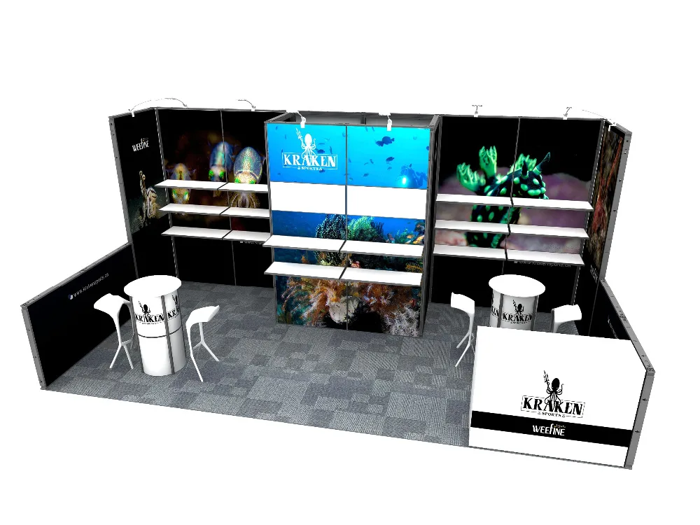 10x20 modulare Messe-Ständer mit grafischem, tragbarem Ausstellungsstand und Ständer