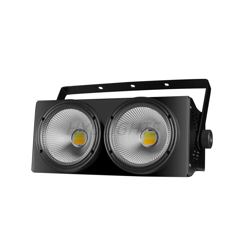 200W LED 청중 블라인더 조명 2Eye 2x100W COB 스트로브 따뜻한 화이트 & 화이트 2in1 워시 빔 Dj 디스코 바 무대 조명