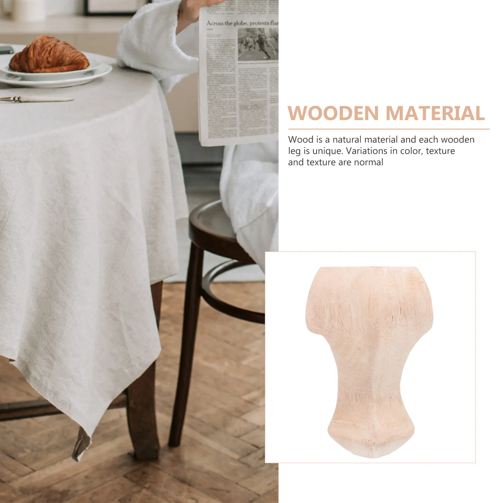 4Pcs Economical Solid Wood Furniture Legs Rubberwood for Chair Table Sofa Couch Cabinet TV Stand Refurbishment Projects