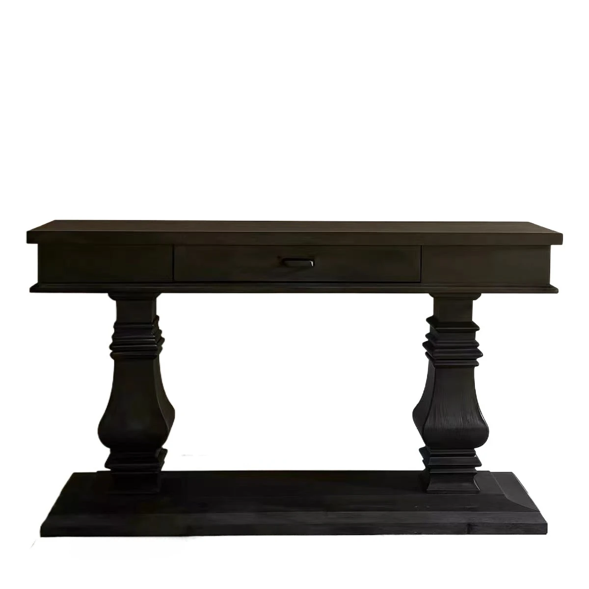 Modern bamboo adjustable porch table with black finish for living room - light luxury porch furniture