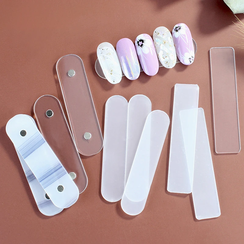 10 pz/set espositore per punte per unghie finte con magnete pratica trasparente supporto per smalto Gel acrilico striscia Manicure che mostra strumenti