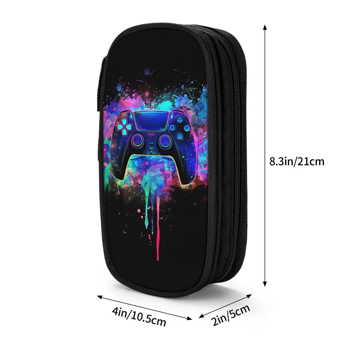 Neon Light Game Controller Gamepad Pencil Case for Boys Girls School Pen Box Pencil Bag Stationery Supplies Pen Holder Bag