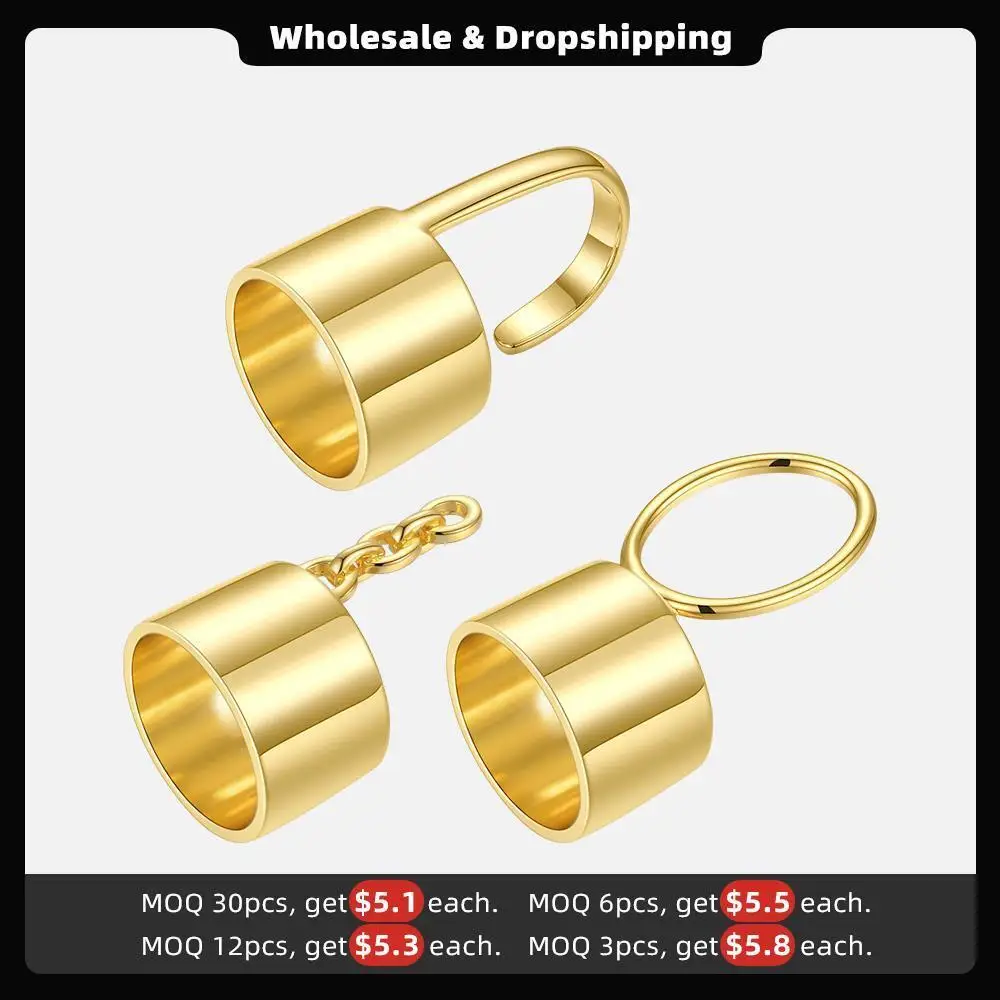 ENFASHION Geometric Finger Nail Rings For Women Gold Color Ring Chain 2021 Hollow Wide Anillos Fashion Jewelry Gift R214091