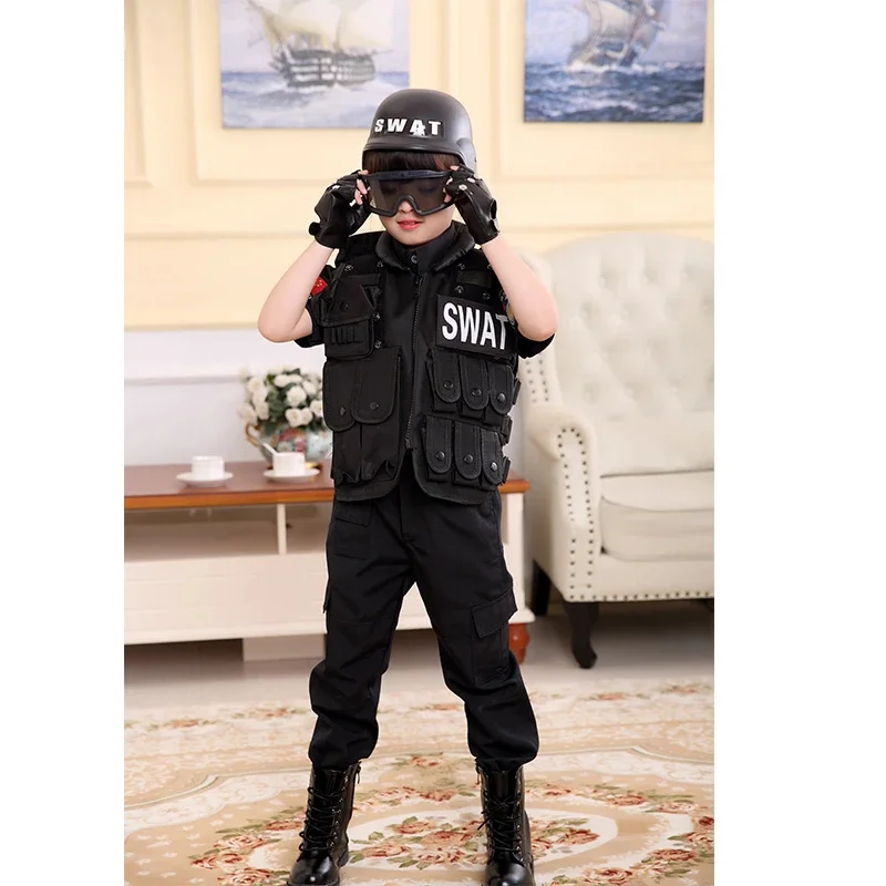 Children Hunting Military Tactical Army Vest Kids Airsoft Gear Combat Armor Uniform Boy Girl Swat Police Outdoor Costume