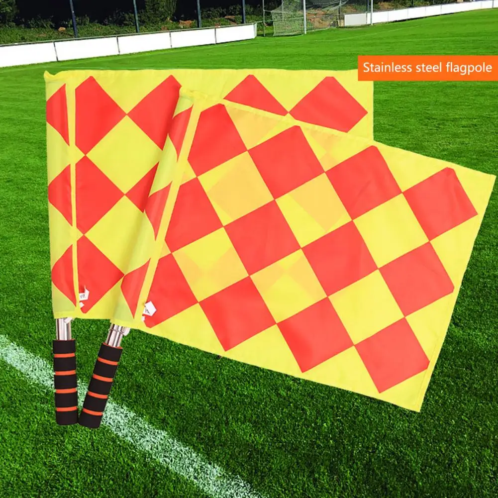 Signal Flag 1 Set Wear-resistant Plaid Not Easy to Deform  Soccer Judge Linesman Flag Referee Tool