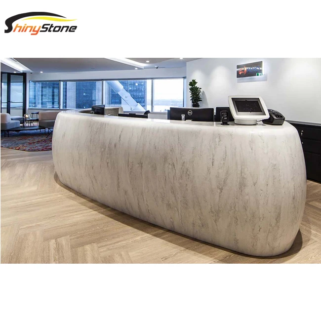 

Customized.Oval Shape Solid Surface Reception Desk
