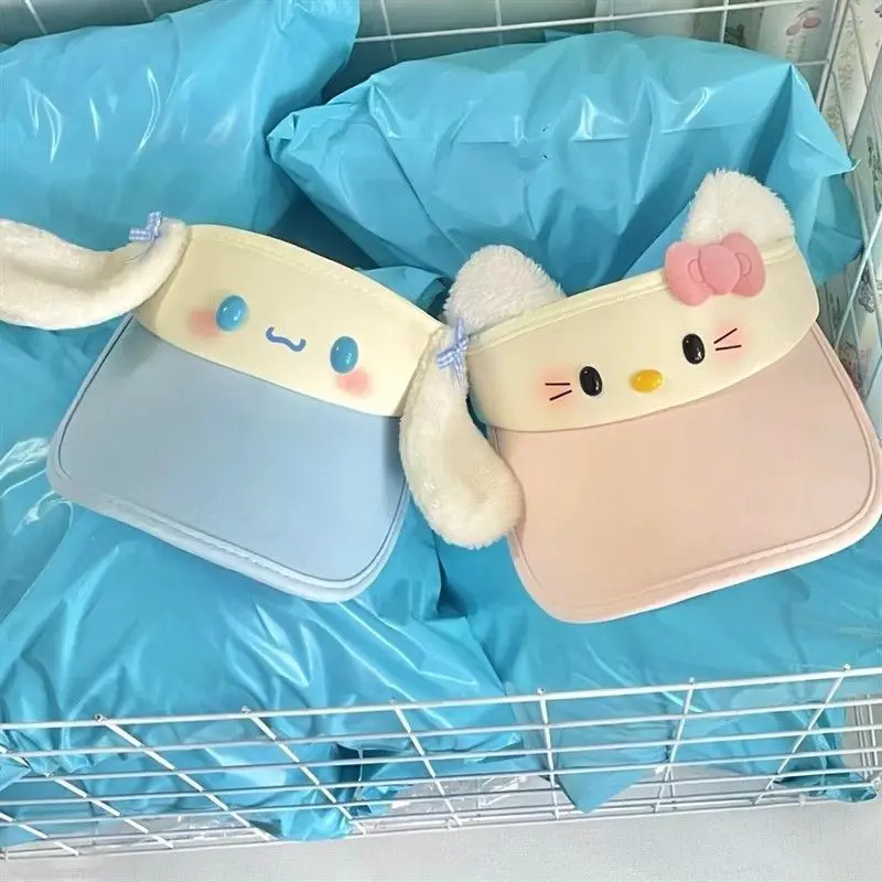 Cinnamoroll anime kawaii miniso ins moda protetor solar boné bonito dos desenhos animados olá kitty vazio boné bonito cabeça de beisebol decoração