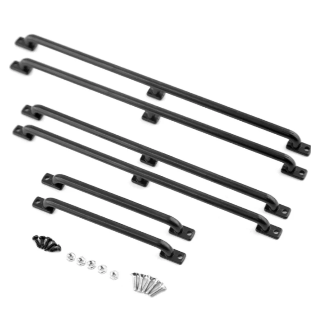 3 pairs Iron RC Car Body Shell Handrail Black Sturdy Metal Body Shell Handrail Durable for For AXIAL、For HSP、For HPI