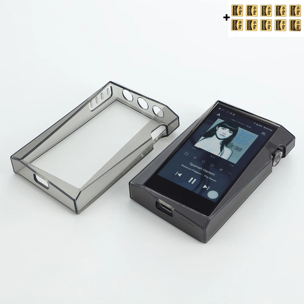 Soft Protective Shell Skin Cover Case for iRiver Astell&Kern SR25 MKII With Front And Back Screen Protector Tempered Glass