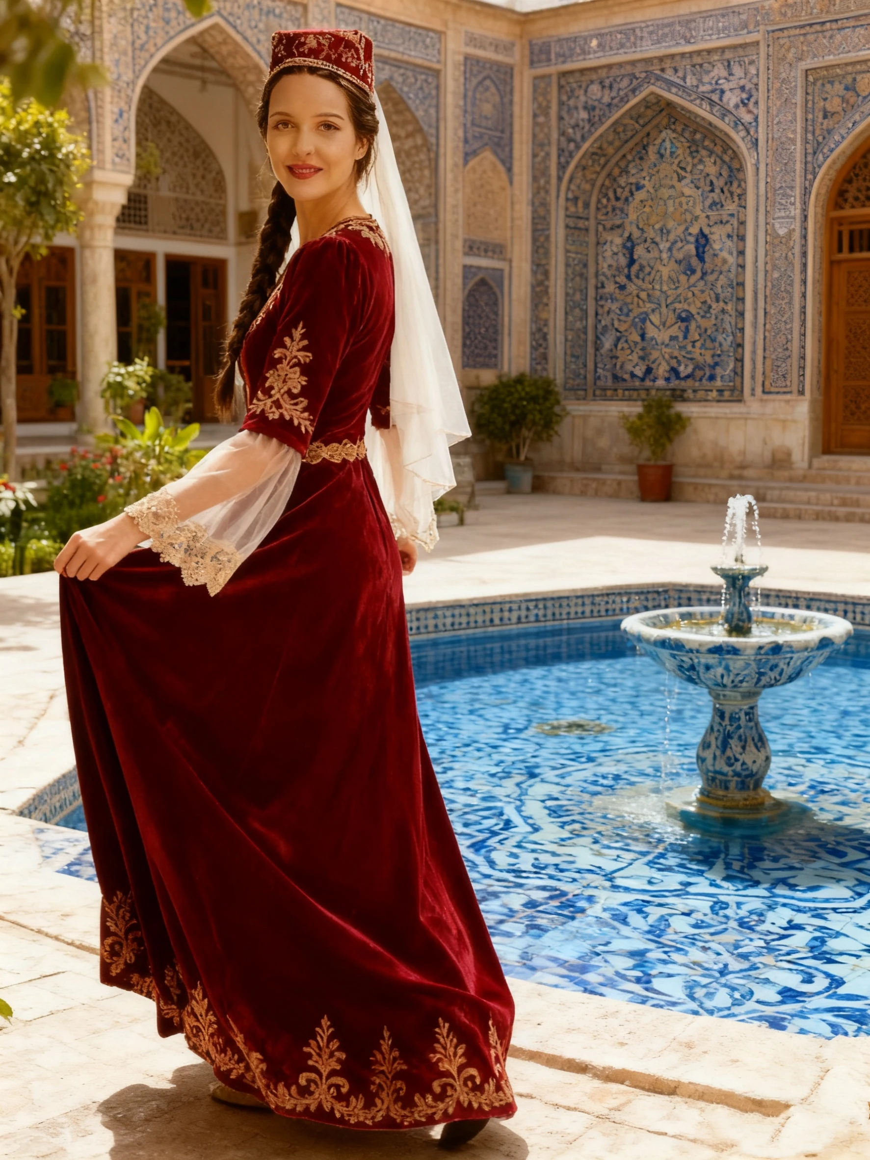 فستان زفاف أحمر باكستاني في الشرق الأوسط مع دانتيل ذهبي عتيق فستان زفاف عربي تركي مخملي 2026 نمط عباية مغربي