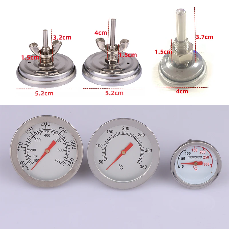 Professional Cooking Accessory 0-300℃ Bimetal BBQ Thermometer For Grill Oven Sealed Probe Temperature Detector