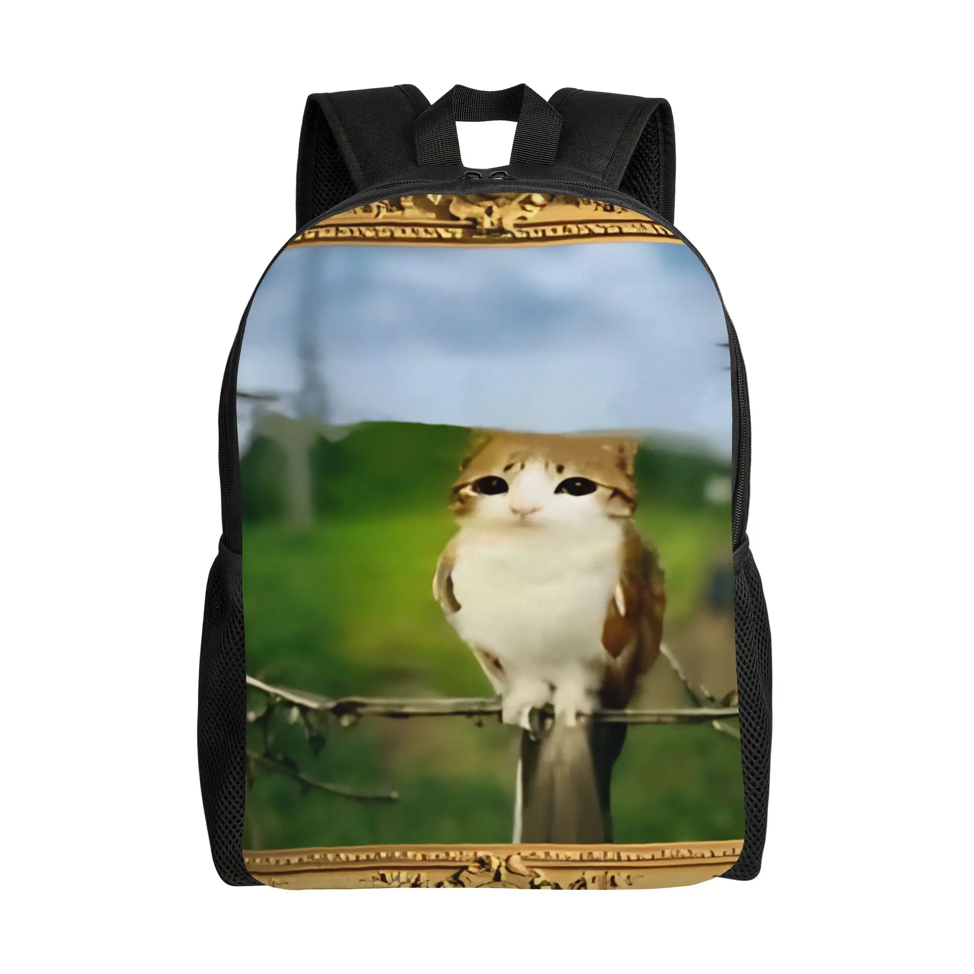 

Meowl Meme Cool Backpack Sports Student Cat Owl Brainrot 90s Daypack for Men Women Laptop Computer Shoulder Bag