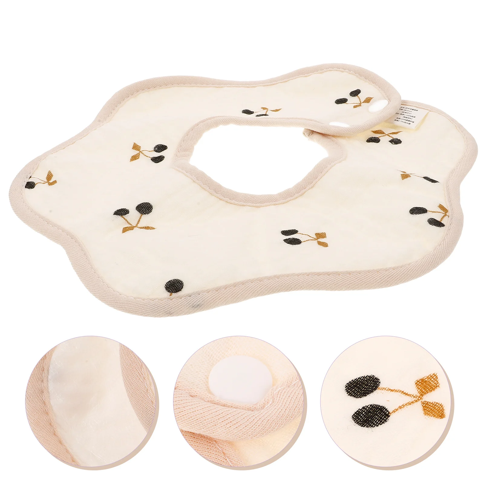 

Baby Cotton Bib Waterproof Soft Breathable Infant Bib Button Design Reusable Feeding Drooling Saliva Towel for Newborn Toddlers