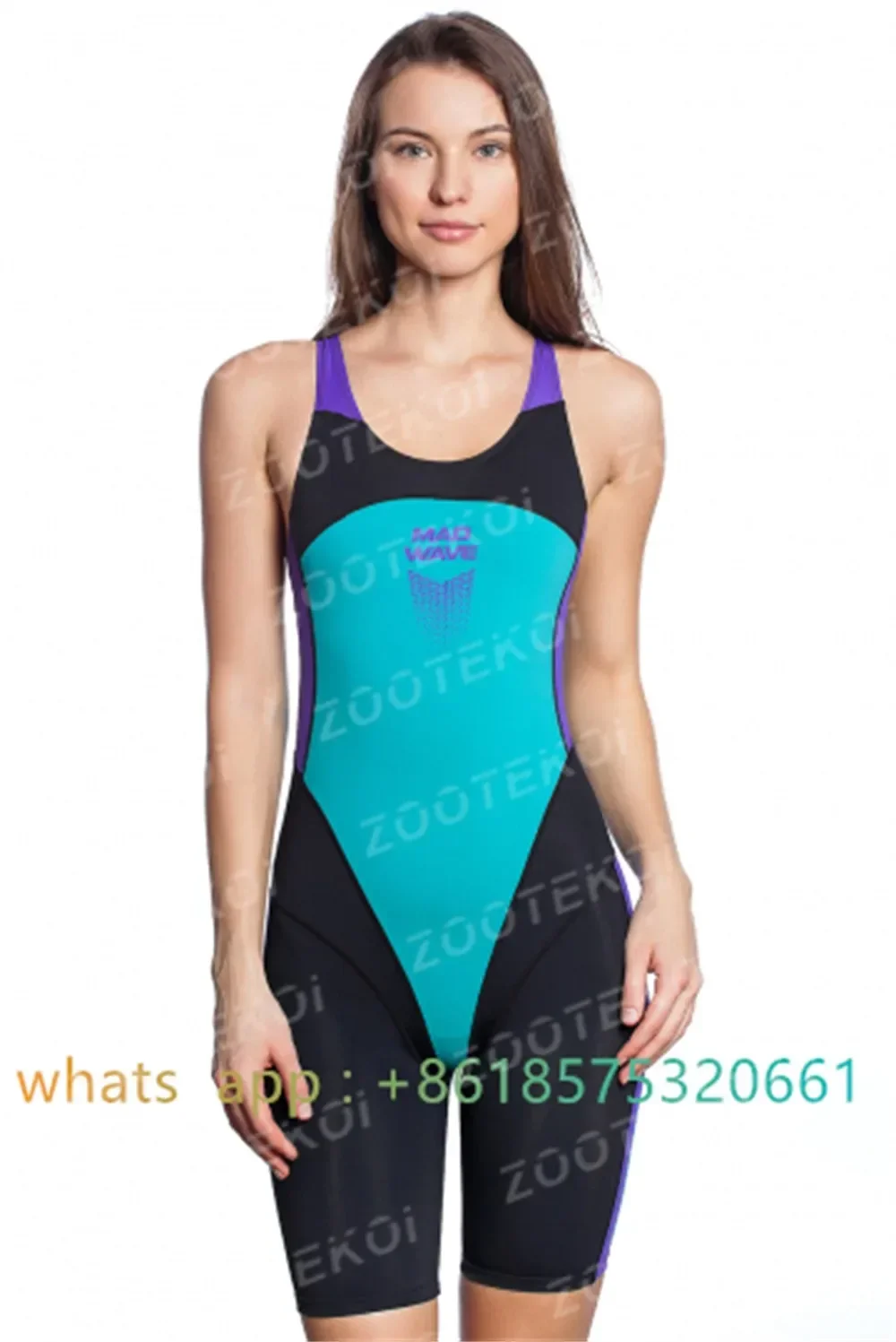 Girls One Piece Bodysuit Swimming Pro Sports Swimwear Knee-length Sport Swimsuit Beach Wear Training Bathing Suit 2022