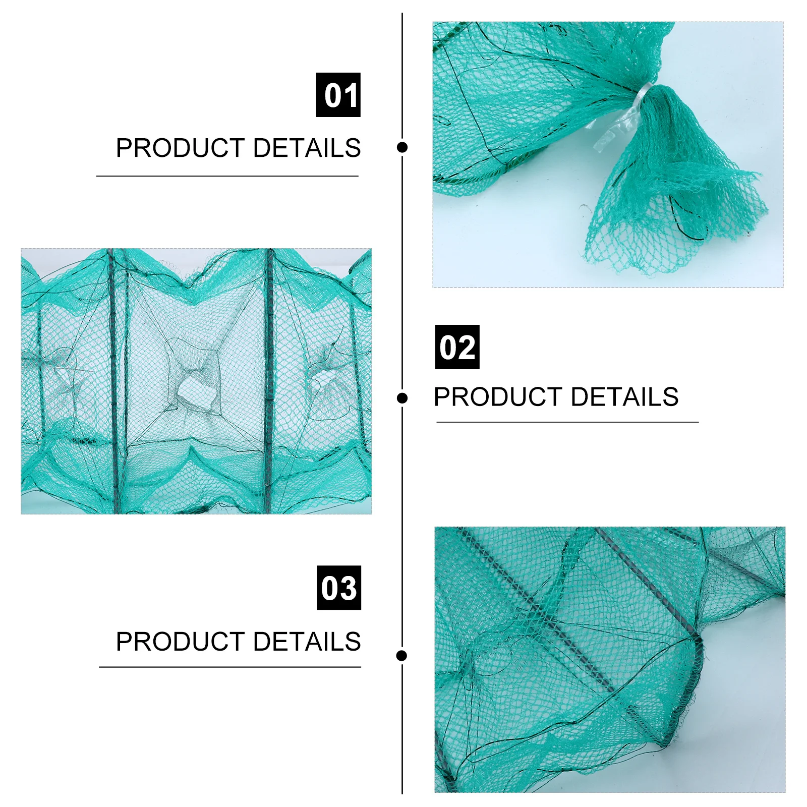 

1pc Foldable Trap Net Mesh Cage Portable Fish Crab Lobster Shrimp Bait Trap Durable Nylon Fishing Supplies Fish Cage Reusable