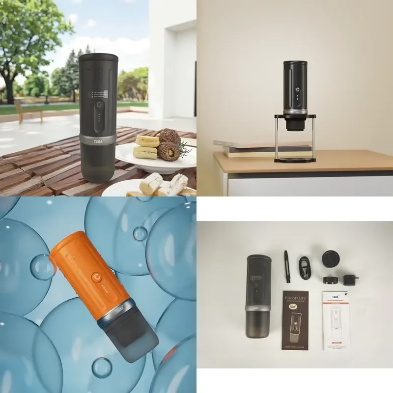 CERA+ PCM03S Grey 20Bar Portable Car Espresso & Cold Brew PCM03S Coffee Maker with Heating Function 2 in 1