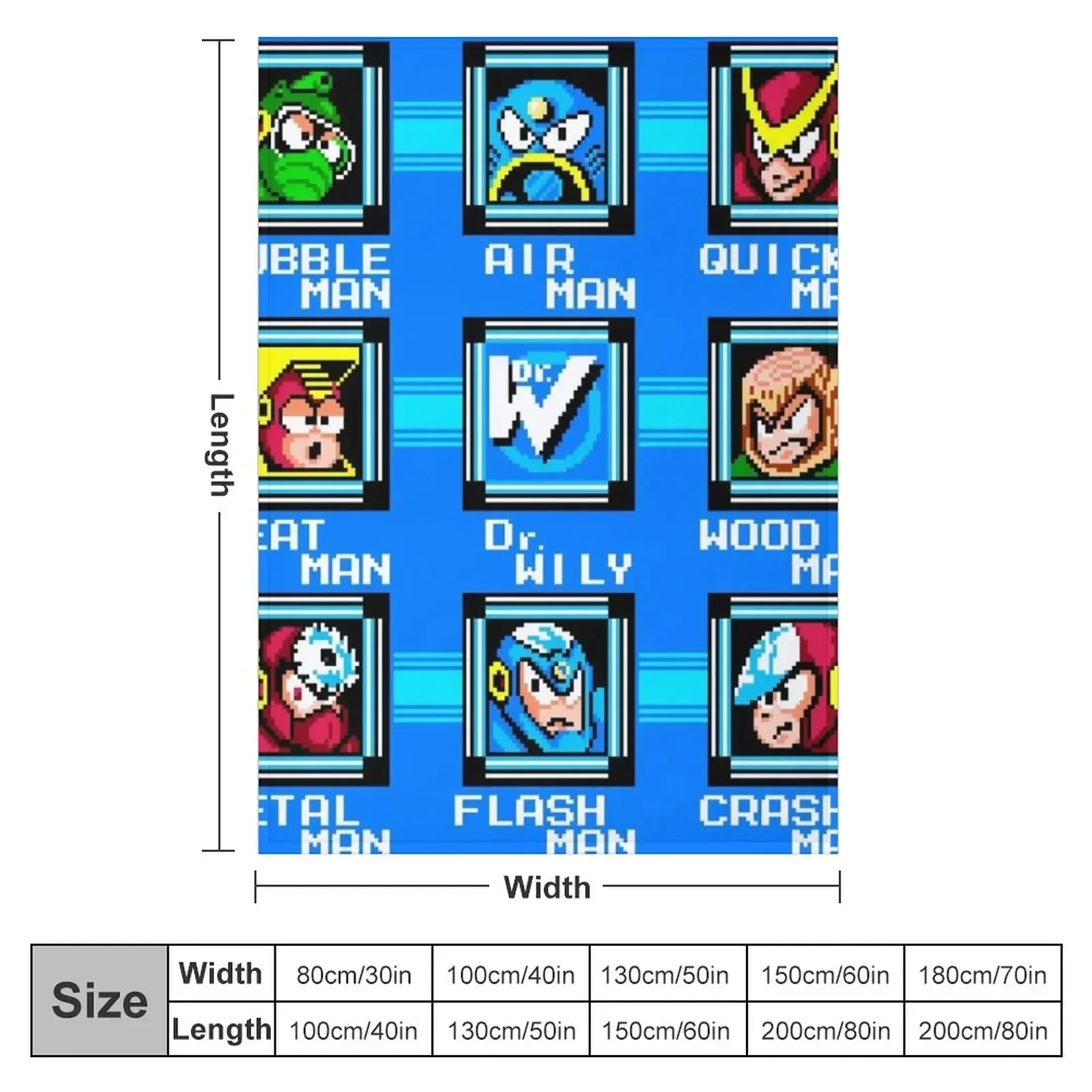 Megaman 2 Level Screen Throw Blanket Furry Blankets For Sofas funny gift Designers Blankets