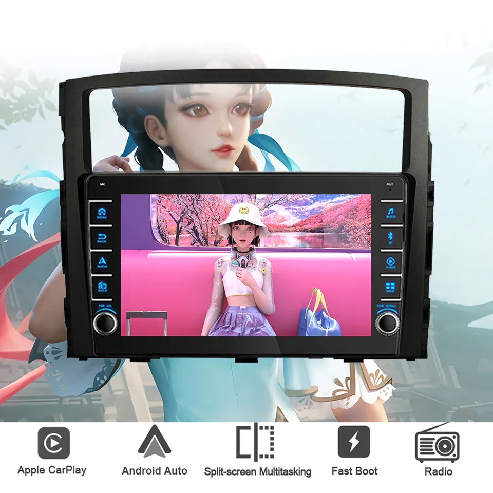 8G+128G Android 14 For Mitsubishi Pajero 2006 - 2014 Car Radio Audio Multimedia Stereo PC Tablet GPS Monitor 2 Din DVD Carplay