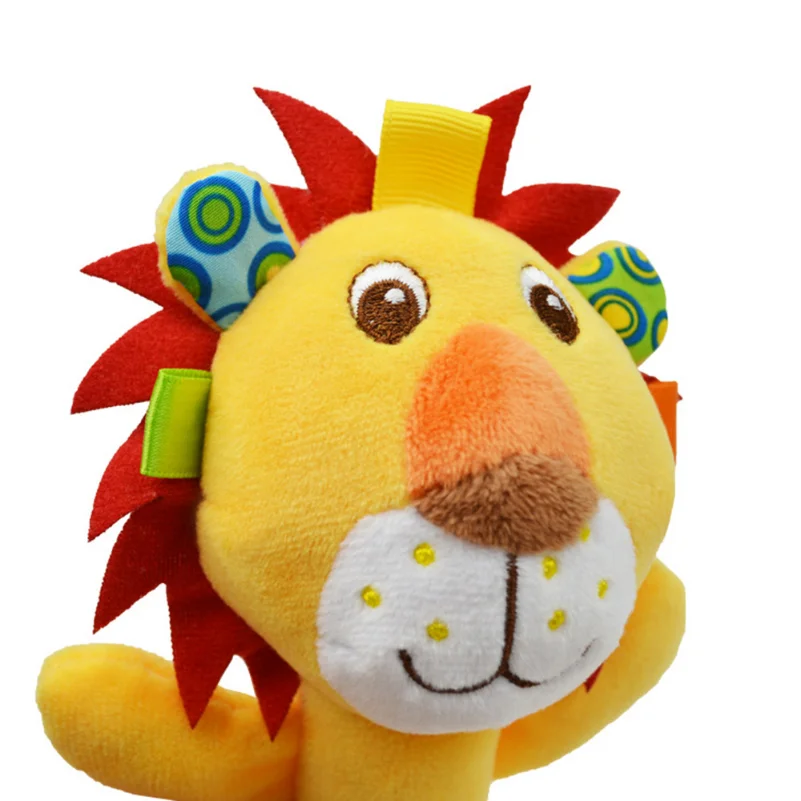 Baby Toys 0-12 Months Cute Plush Animal Lion Hand Bells Stick Baby Toys Rattle Newborn Infant Early Educational for Boys Girls