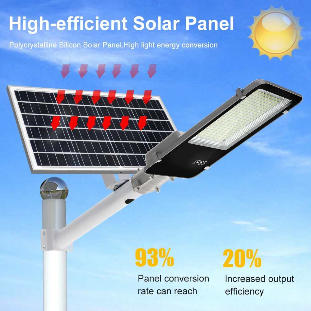 300W Solar Outdoor Light With Remote Control Waterproof IP65 LED Street Light Suitable For Courtyard Garage Street Light