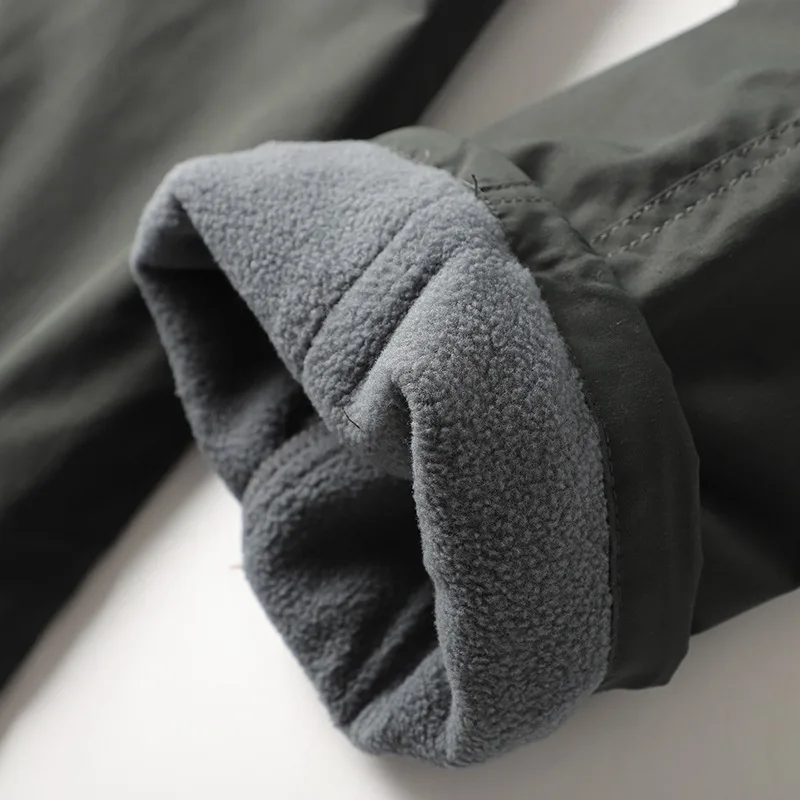 Winterhose für Herren, doppellagig, mit Fleece-Futter, verbesserte wasserabweisende Cargo-Hose, warme, lässige, weite Hose für den Außenbereich – Detail 10