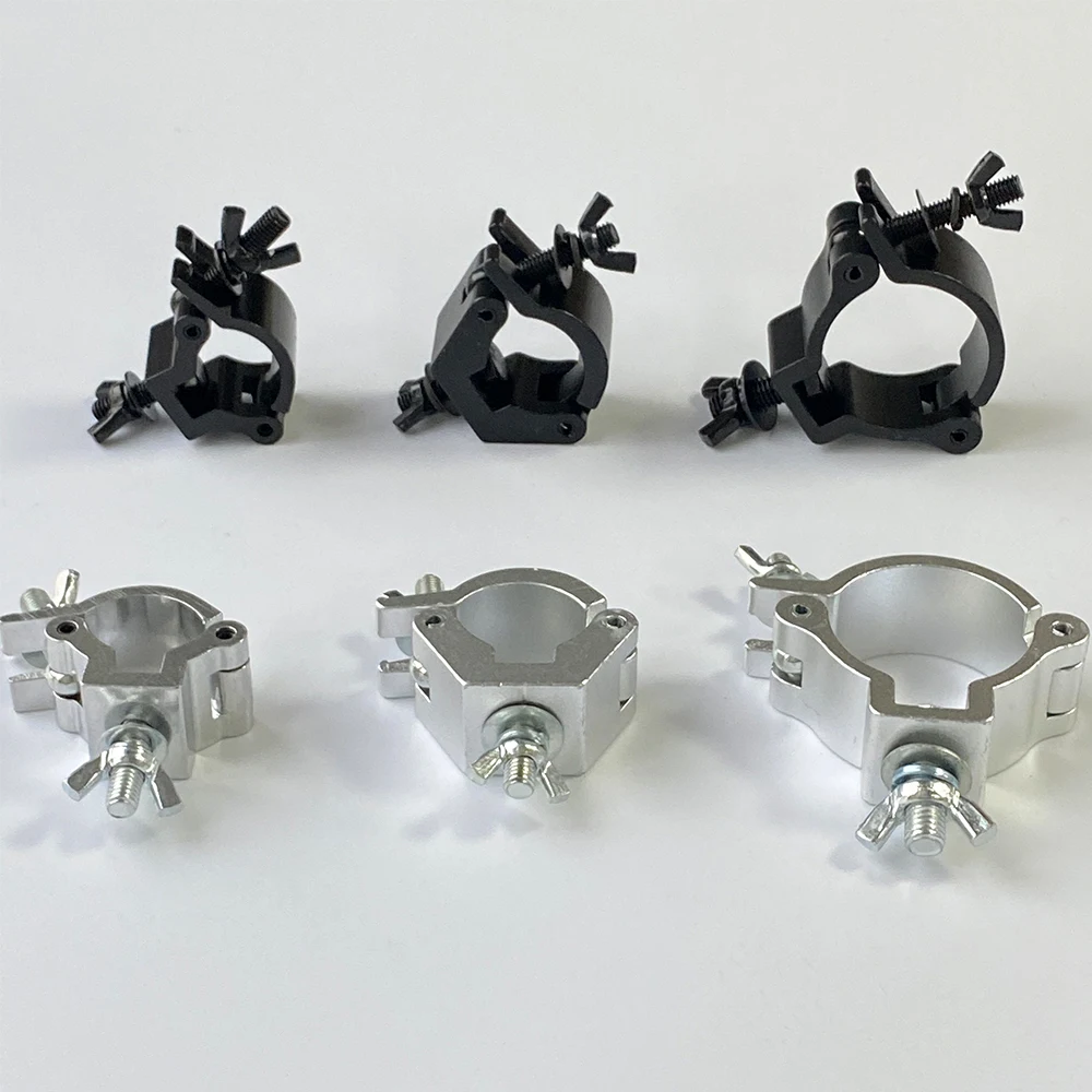 OD 25-30-50mm Round Tube Clamp Aluminum Truss Lighting Mount Clamps Audio LED Device Moving Head Light Stage Machine Clamp Hook