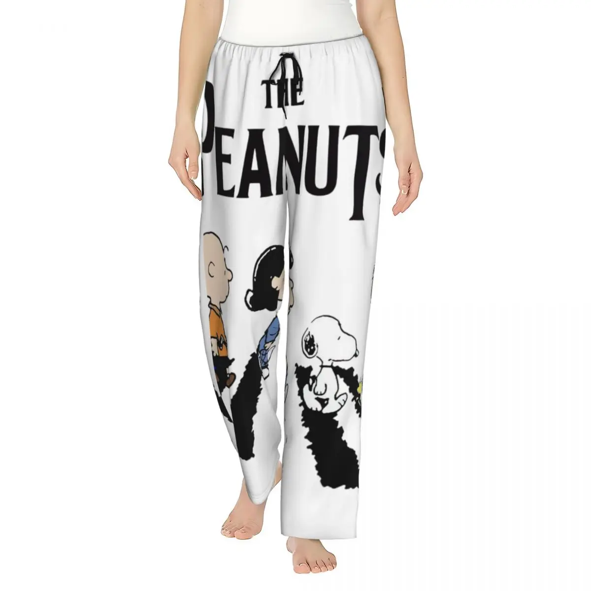 

Custom Print Manga Snoopy Woodstock Cartoon Dog Pajama Pants for Women Sleep Sleepwear Bottoms with Pockets