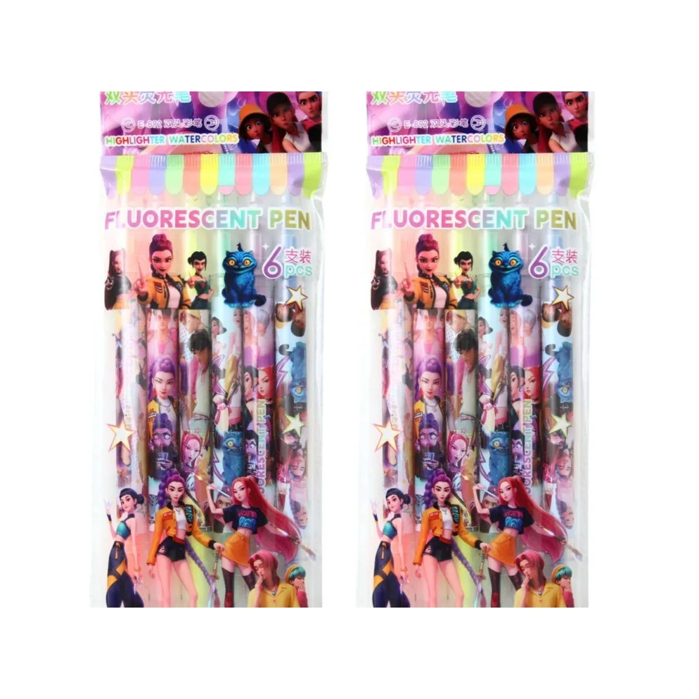 Anime Meisjes Lumi Mila Zoi Witch Hunter Fluorescerende Pen Cartoon Dubbelkoppige Markeerpen Cadeau Hoge Kwaliteit Studenten Schrijfwaren