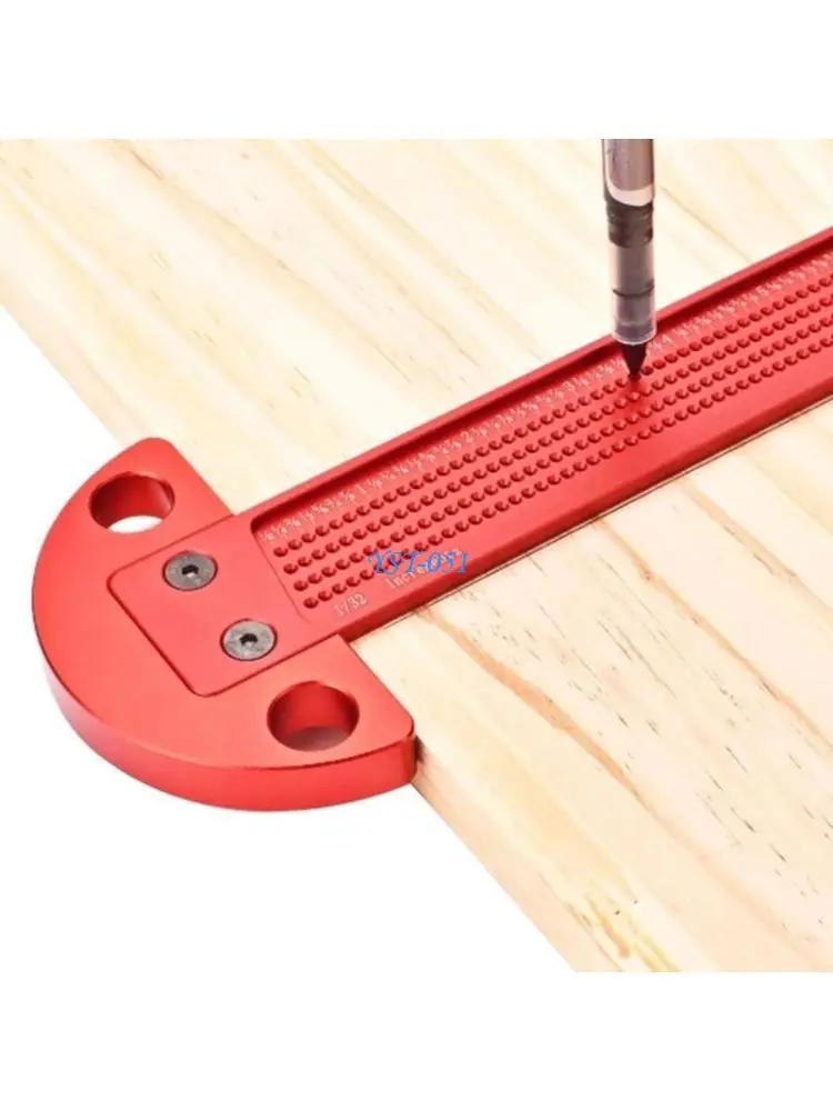 

E15A Woodworking Scriber T-Type Ruler, Scribing Gauges, Aluminum Hole Gauges Carpenter Marking Tool Line Drawing Ruler