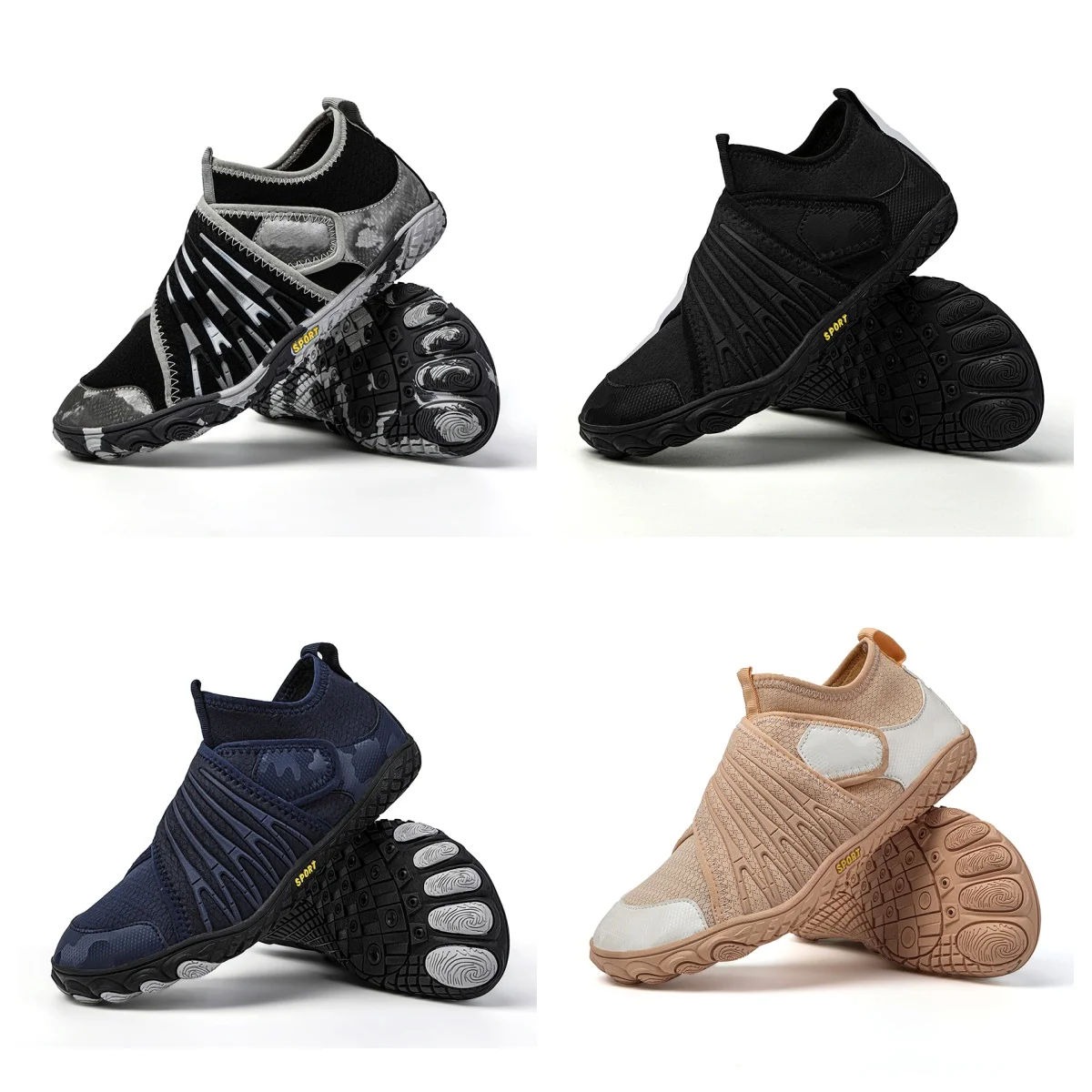 

Water Shoes for Men Quick Dry Wide Toe Aqua Shoes Adjustable Barefoot Sock for Swim Beach River Pool Surf