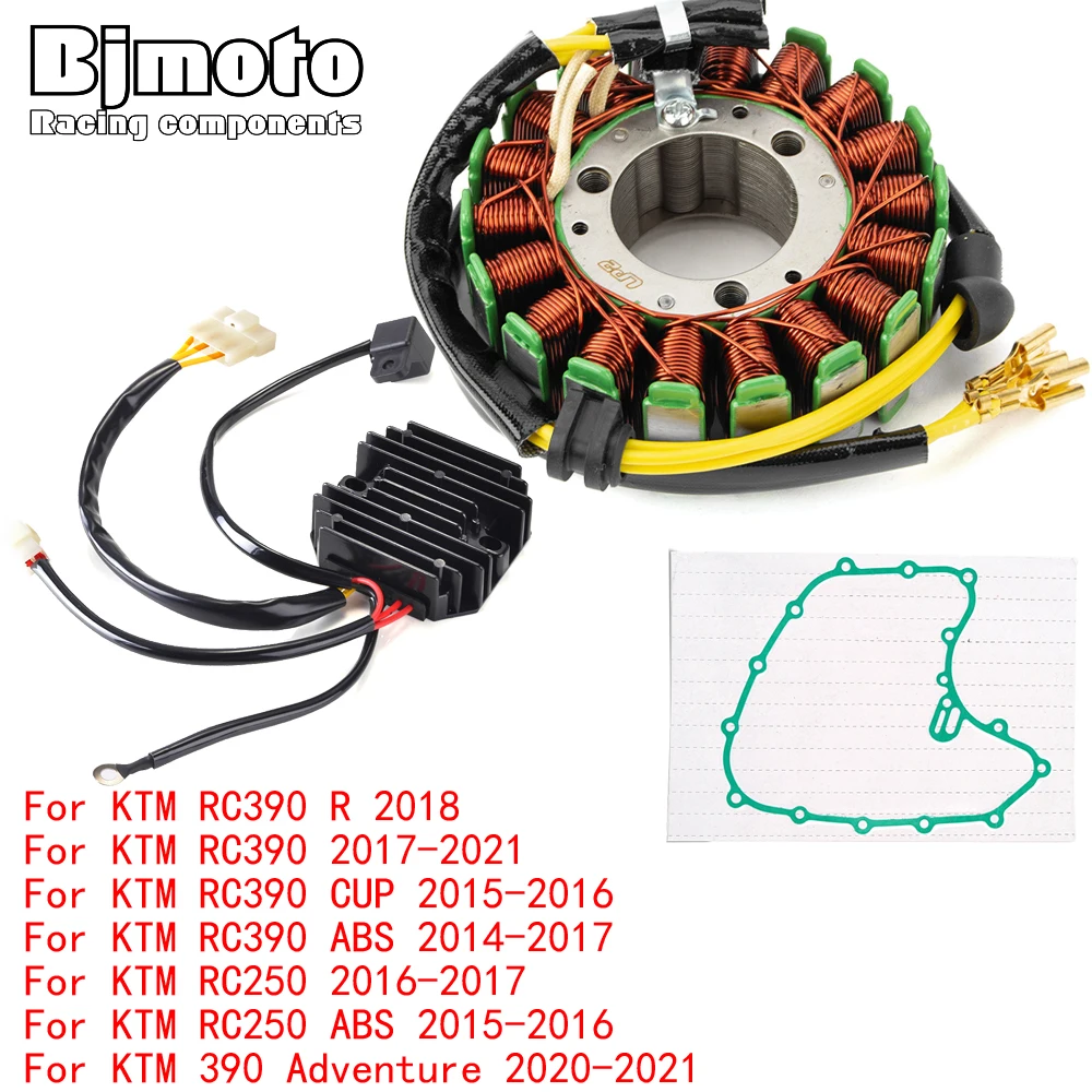 

RC 250 390 2014-2021 Engine Stator Coil+Voltage Regulator rectifier For K-TM RC390 RC250 R CUP ABS 390 Adventure With Gasket