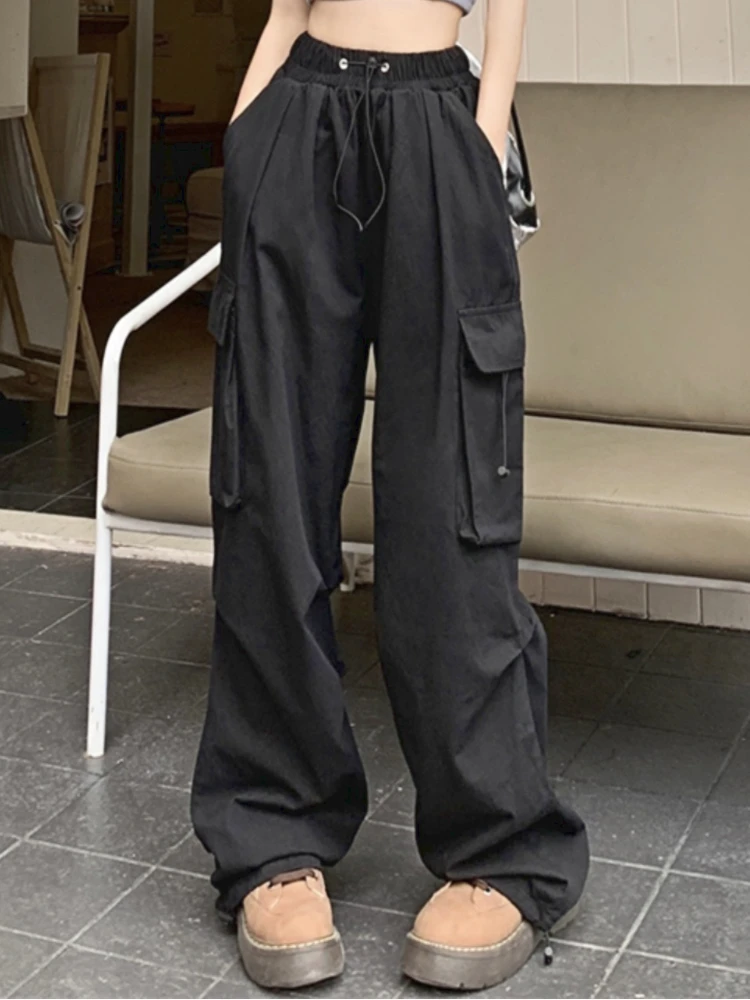 

Summer Y2k Fashion Cargo Pants Women Pockets Korean Style Vintage Baggy Pants Female Elastic Band Designer Casual Pants 2023 New