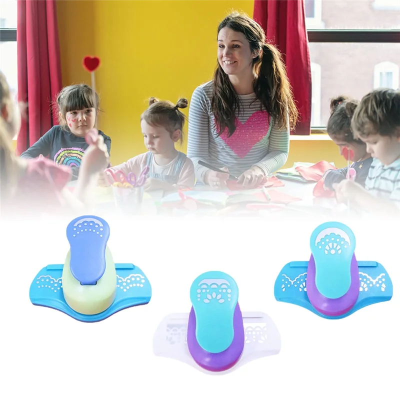 AC57-3Pcs Paper Craft Punch Corner Paper Punch Shapes Set Edge Paper Punch Lever Action Craft Puncher