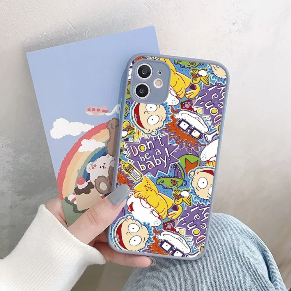 Cartoon R-Rugrat Chuckie Angelica Phone Case For iPhone 14 X XR XS 7 8 Plus 11 12 13 pro MAX 13mini Matte Shockproof Case