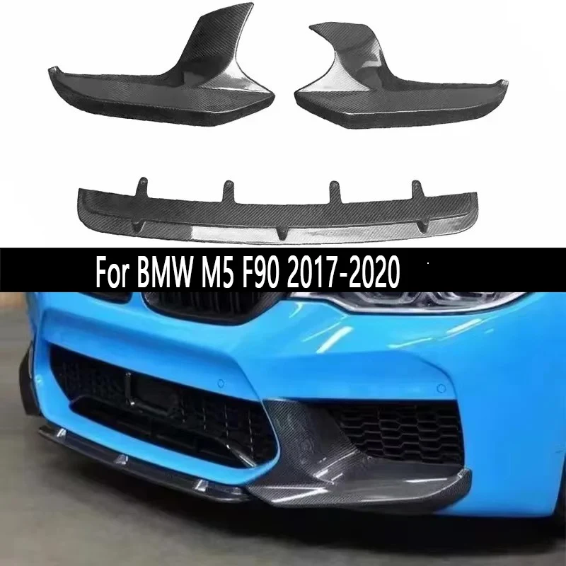 

For BMW M5 F90 2017-2020 Carbon Fiber Front Lip Bumper Lip Separator Diffuser Chin Spoiler wrap angle Front Bumper corner