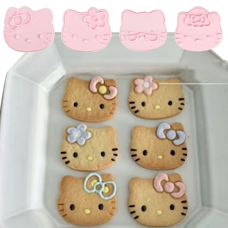 Kawaii الزهور النظارات الشمسية مرحبا كيتي الخبز العفن مجموعة الكرتون لطيف اليابانية خمر مرحبا كيتي هاواي كوكي الخبز أداة هدية