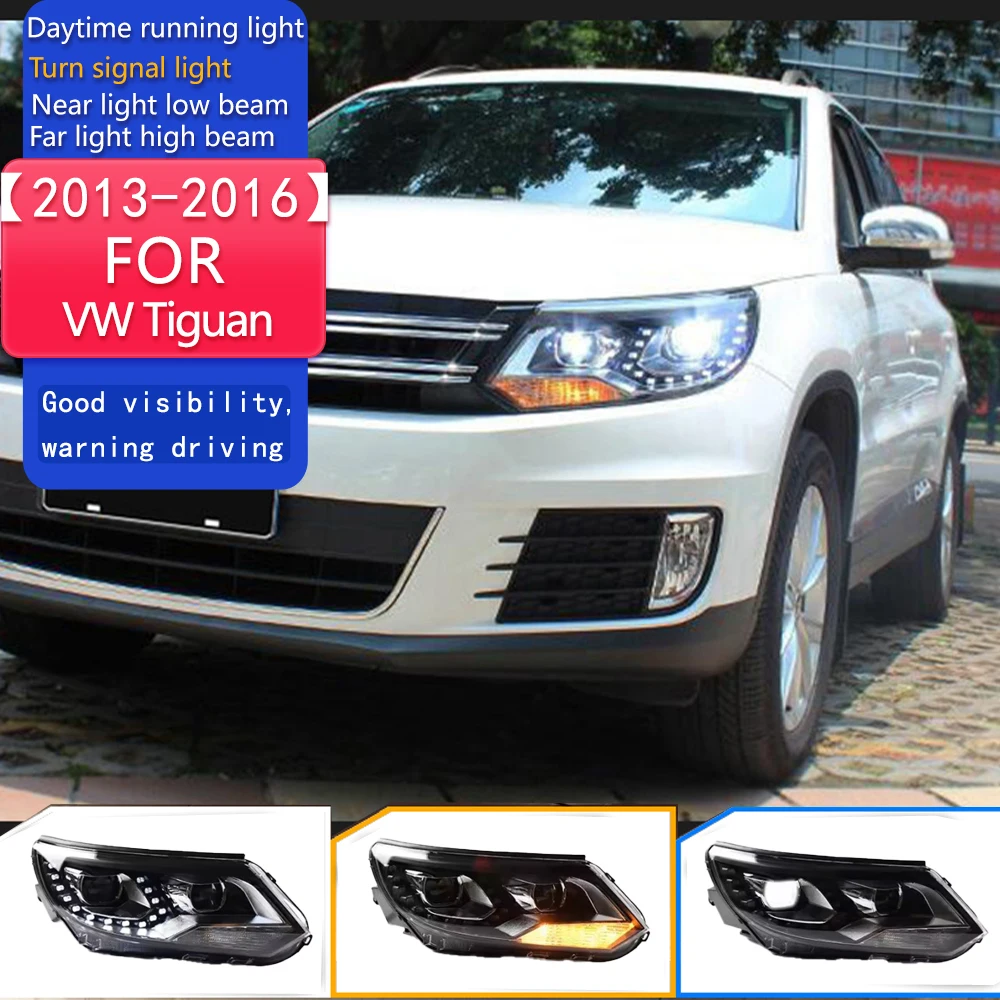 

Стайлинг автомобиля для VW Tiguan фары 2013-2016 Tiguan светодиодные фары DRL спрятанные фары Angel Eye биксеноновые аксессуары