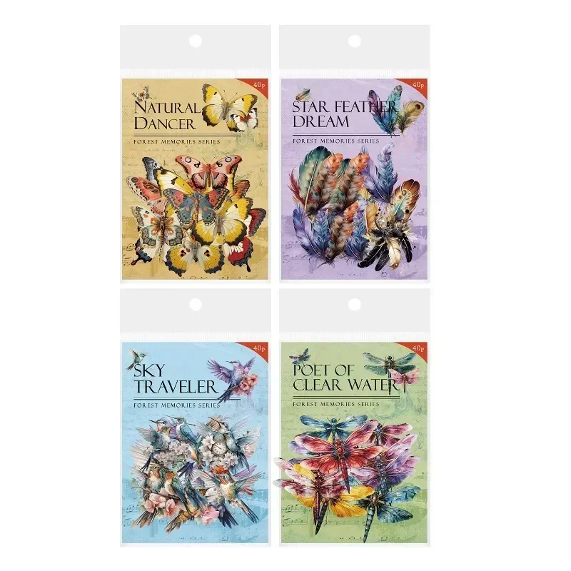 40 листов в упаковке, лесная память, ретро-бабочка, перо, цветок, буклет, украшение, буклет, материалы, принадлежности, вырезанный альбом для скрапбукинга 140*89 мм