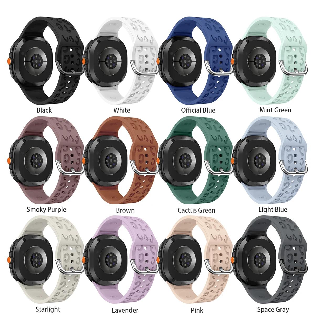 Leopard Print Strap for Samsung Galaxy Watch 9 8 40mm 44mm 8Classic 46mm Silicone Engraved Wristband Replaceable Watchband
