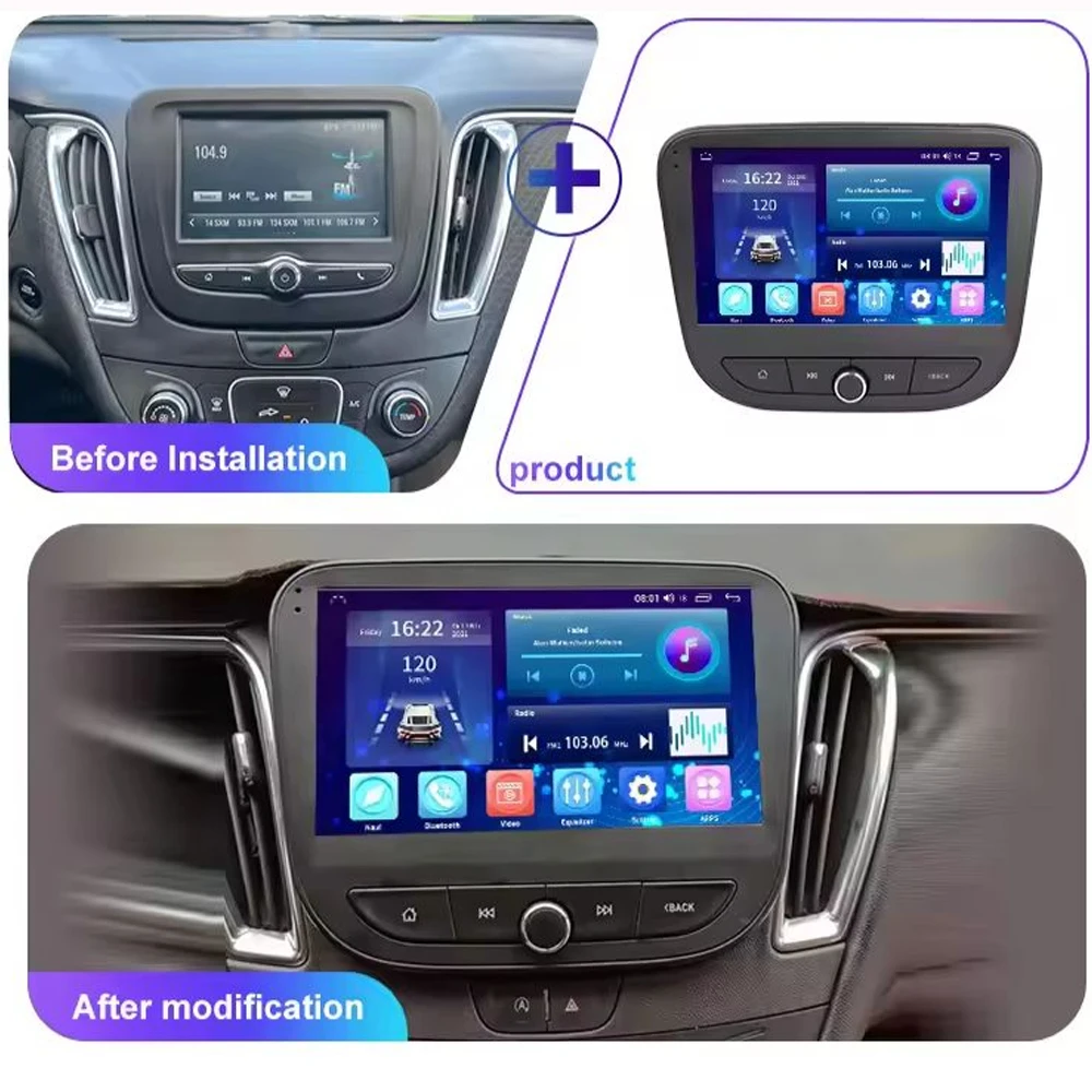 Android 14 2 Din Car Multimedia Player For Chevrolet Malibu XL 2016+ Head Unit Stereo GPS Navigation BT WIFI