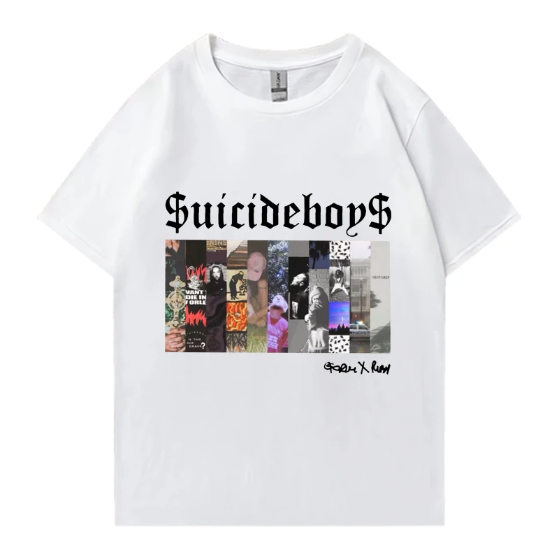 Vintage Suicideboys Hip Hop Album T shirt 2024 Men Women oversized streetwear Unisex summer 100% Cotton short sleeve T-shirts